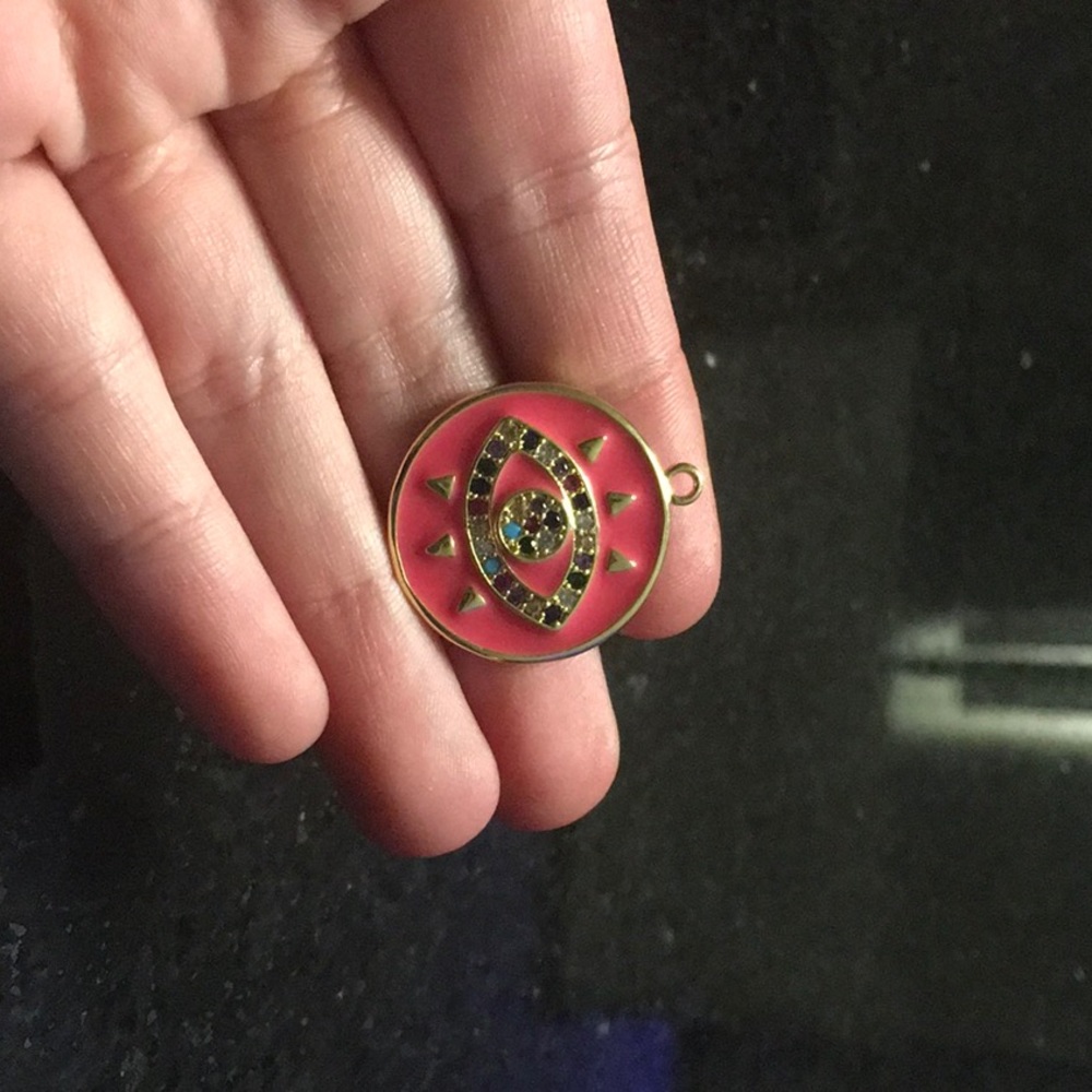 Gorgeous Evil Eye Pink Pendant (NWOT)